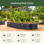 17" Tall 10 In 1 Jumbo Modular Metal Raised Garden Bed Kit