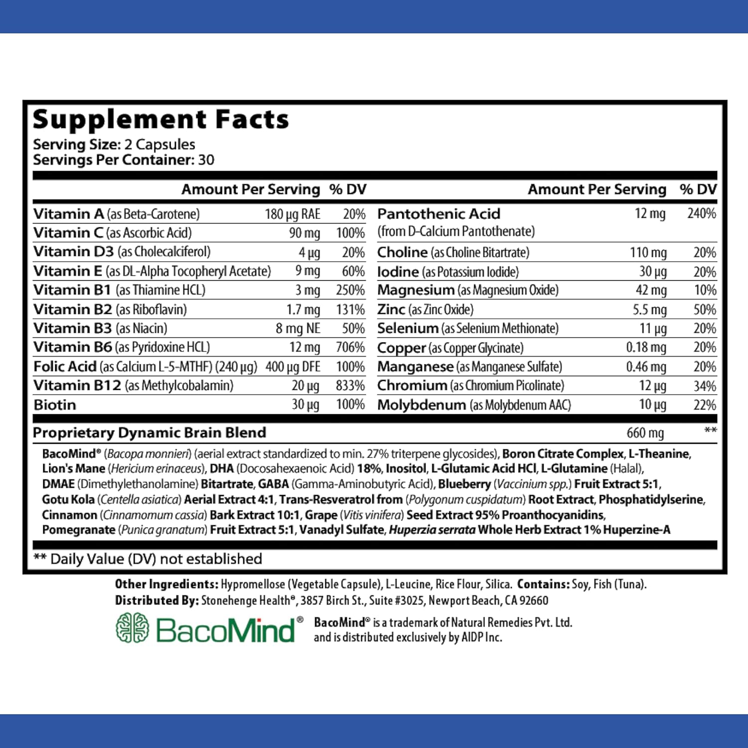 Stonehenge Health Dynamic Brain Supplement