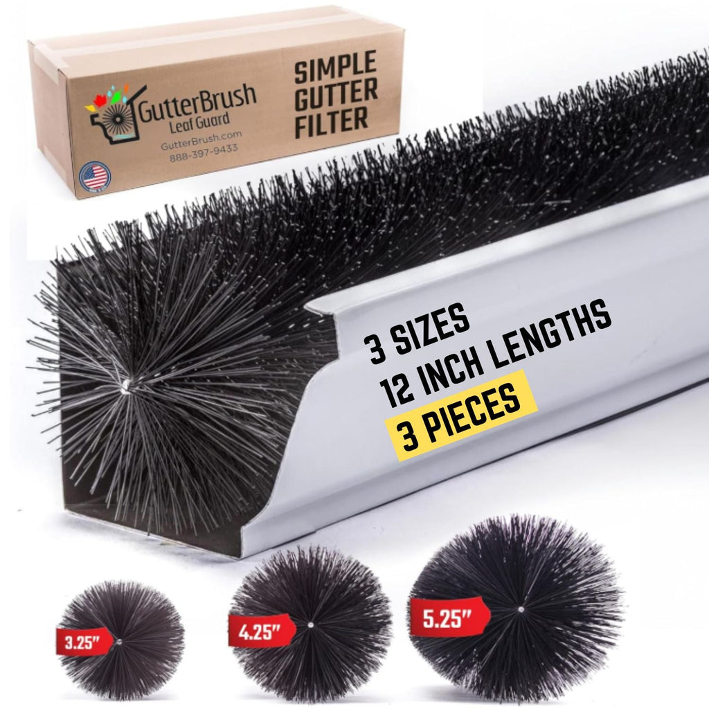 5 Inch GutterBrush Gutter Guards – Fits Standard K-Style Residential Gutters (4.25 Inch Diameter)