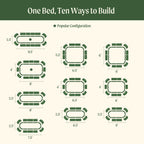 17" Tall 10 In 1 Jumbo Modular Metal Raised Garden Bed Kit