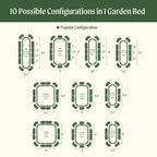17" Tall 10 In 1 Jumbo Modular Metal Raised Garden Bed Kit