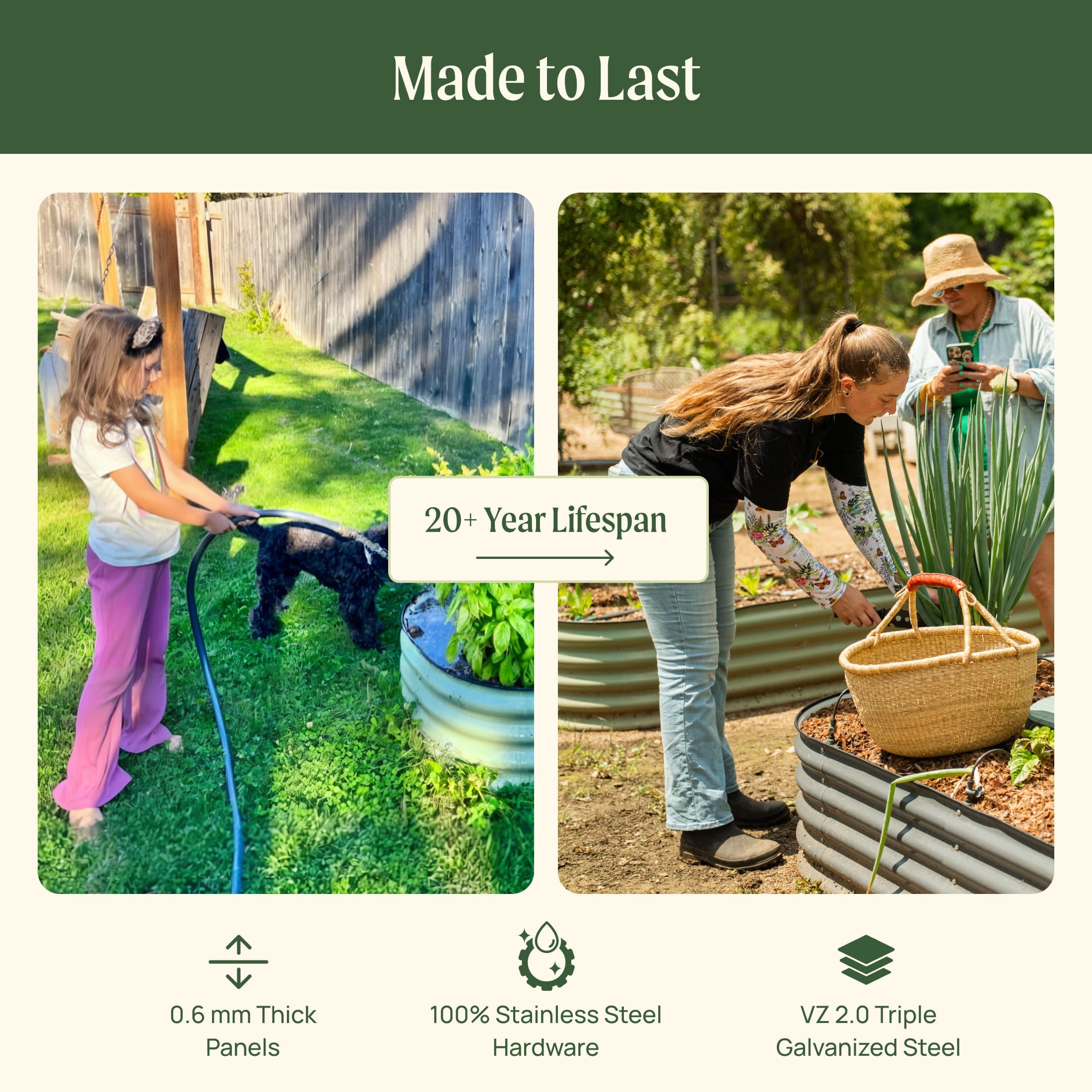 17" Tall 10 In 1 Jumbo Modular Metal Raised Garden Bed Kit
